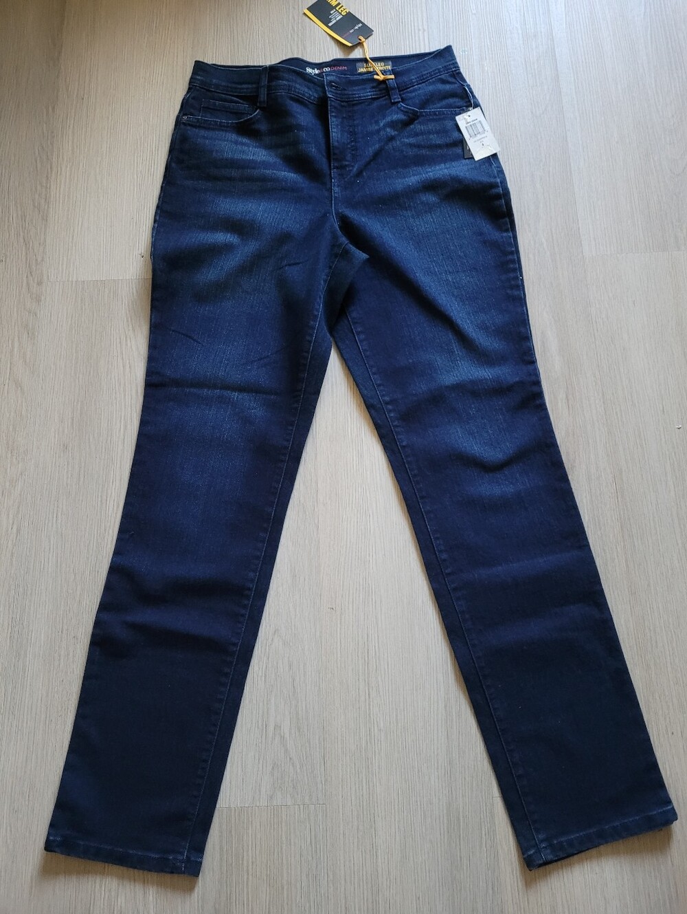 Style & Co. Dark Navy Slim Leg Jeans Tummy Control Hi Rise Size 8
